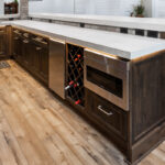 dark stained bar cabinets