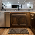 dark stained bar cabinets