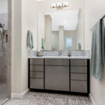 Gray gloss bathroom cabinets