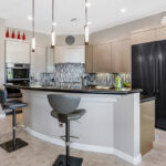 Gray gloss kitchen cabinets