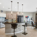Gray gloss kitchen cabinets