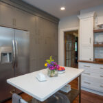 Gray and White kitchen cabinets