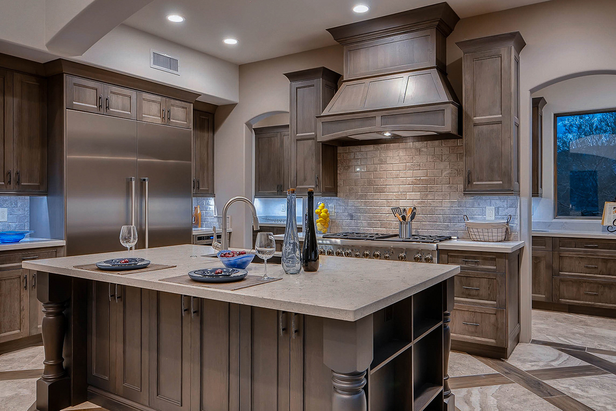 dark stained Kitchen cabinets