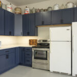 Blue kitchen cabinets
