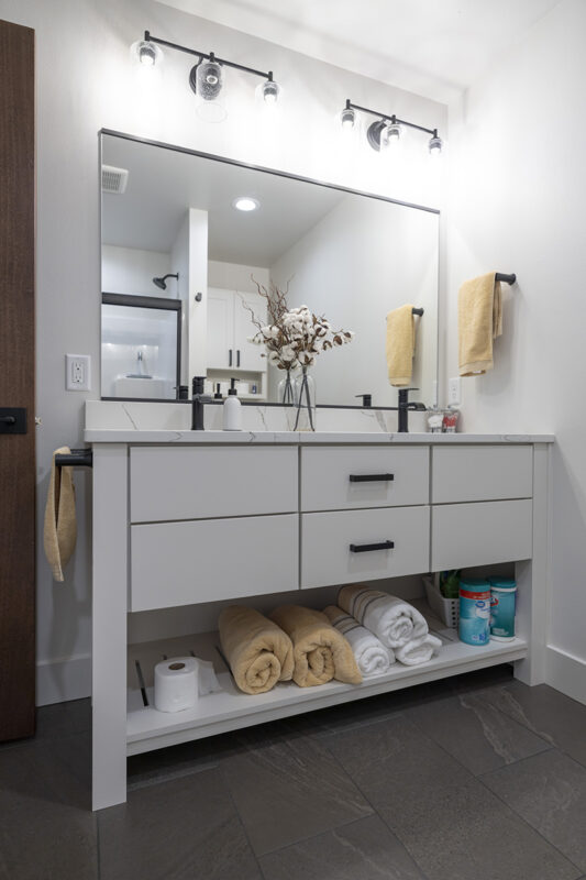 White bathroom vanity