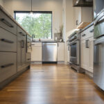 White and gray kitchen cabinets