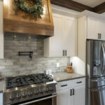 White and gray kitchen cabinets