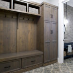 Dark stained closet