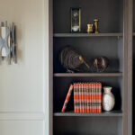 Dark stained cabinets