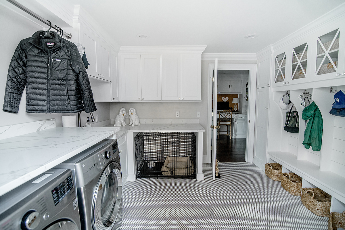 White mud room cabinets