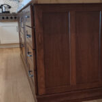 warm stained kitchen cabinets
