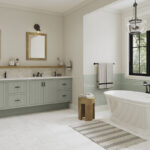 Green bathroom cabinets