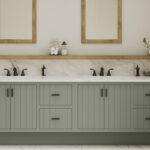 Green bathroom cabinets