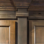 crown molding around the corner of the wall cap.