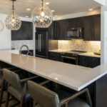 Another view from the corner of the island looking into the small kitchen.