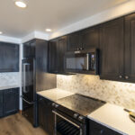 A long view of the external wall of the kitchen.
