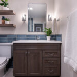 Stained bathroom vanity