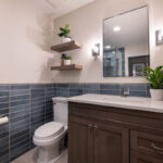 Stained bathroom vanity
