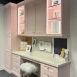 Pink desk cabinets