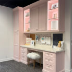 Pink desk cabinets