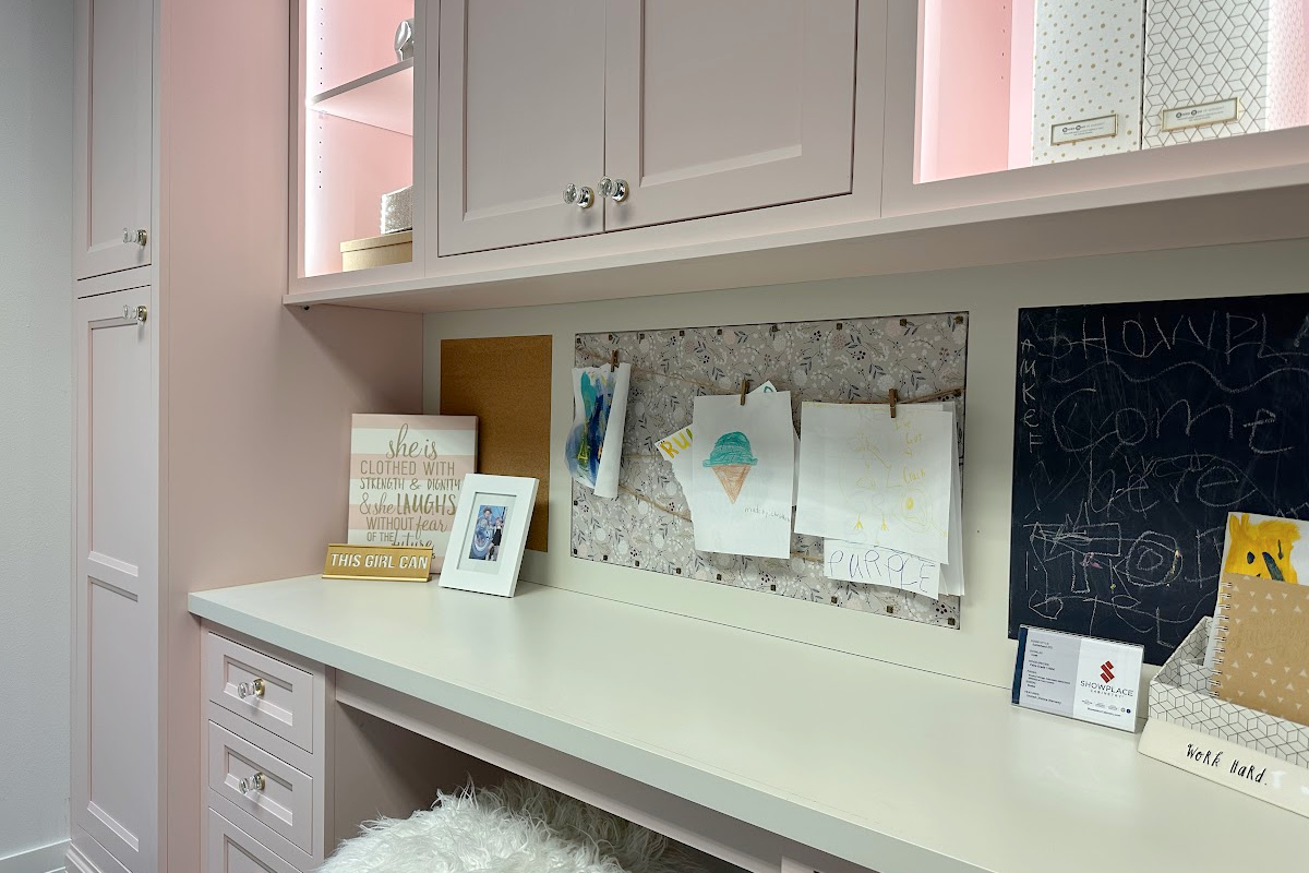 Pink desk cabinets