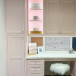 Pink desk cabinets