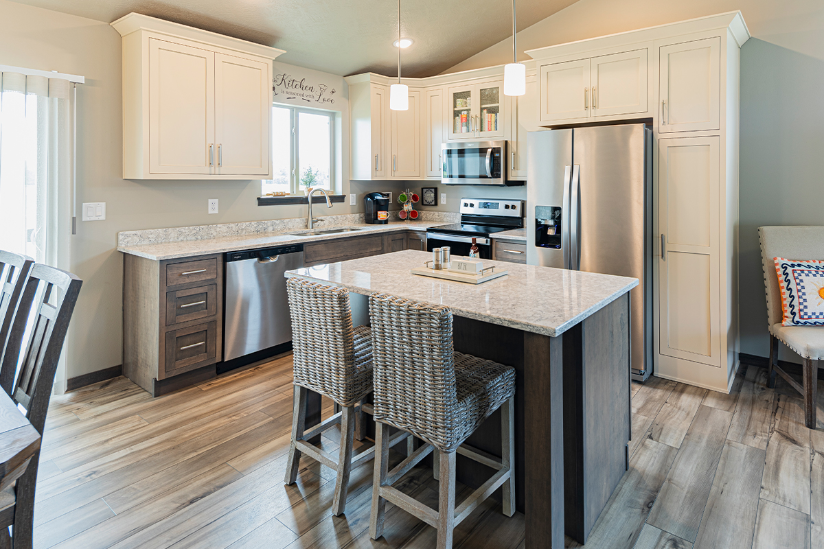 Stained and painted kitchen