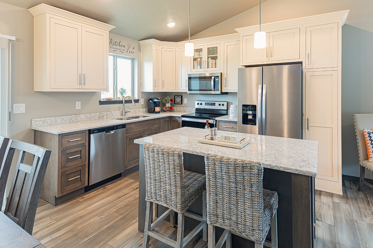 Stained and painted kitchen