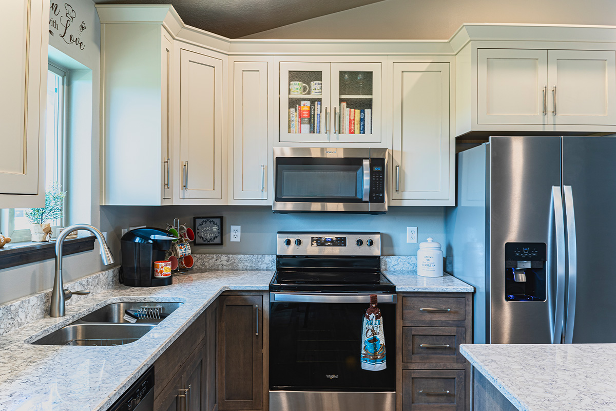 Stained and painted kitchen