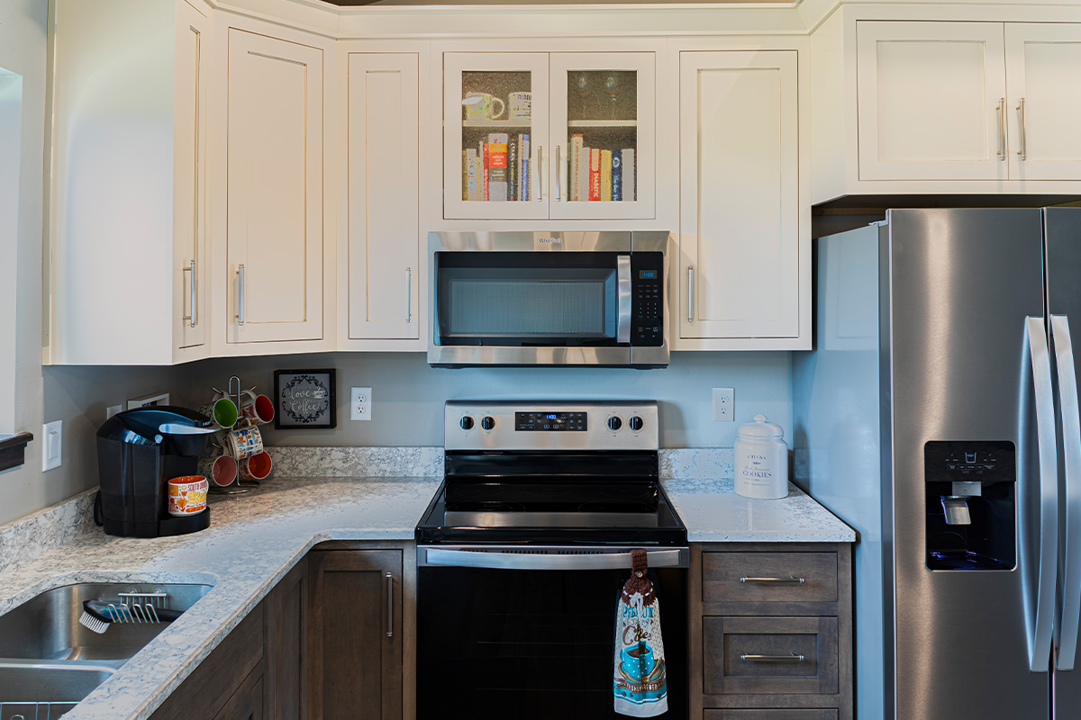 Stained and painted kitchen