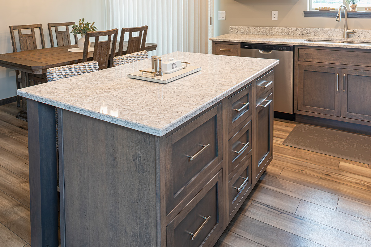 Stained kitchen island