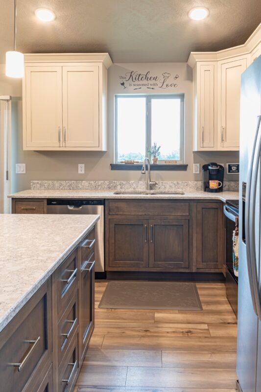 Stained and painted kitchen