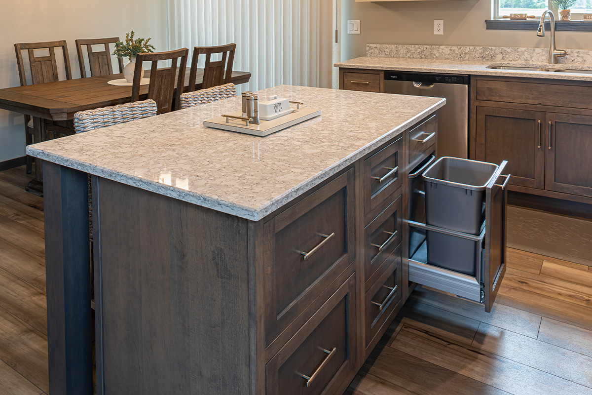 kitchen waste basket cabinet in kitchen island