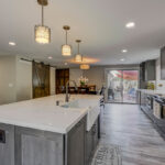 Stained kitchen with island