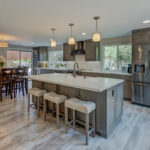 Stained kitchen with island