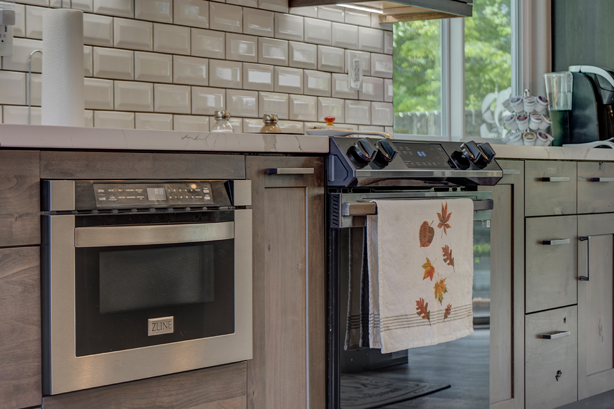 Stained kitchen with island