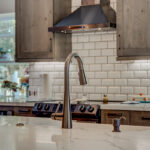 Stained kitchen with island