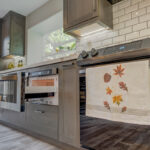 Stained kitchen with island