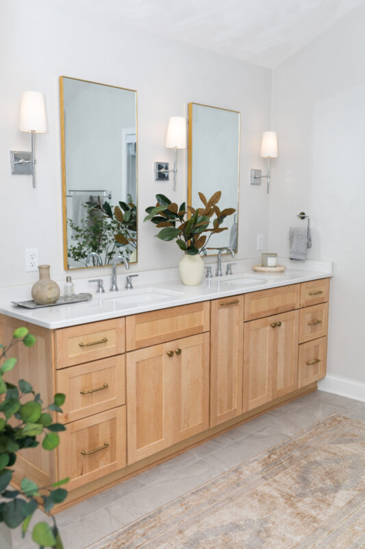 Stained bathroom vanity