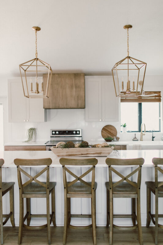 Stained and painted kitchen cabinets