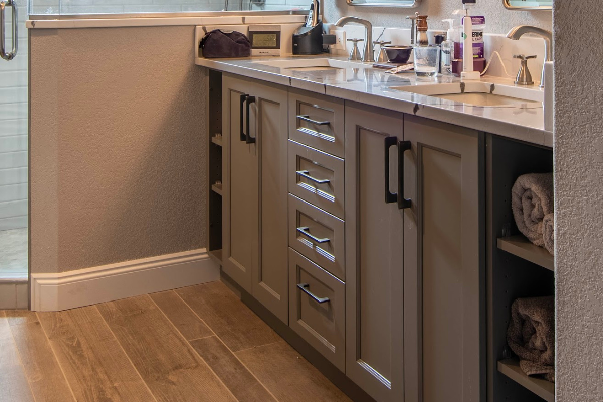 Painted bathroom vanity