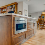 stained kitchen island