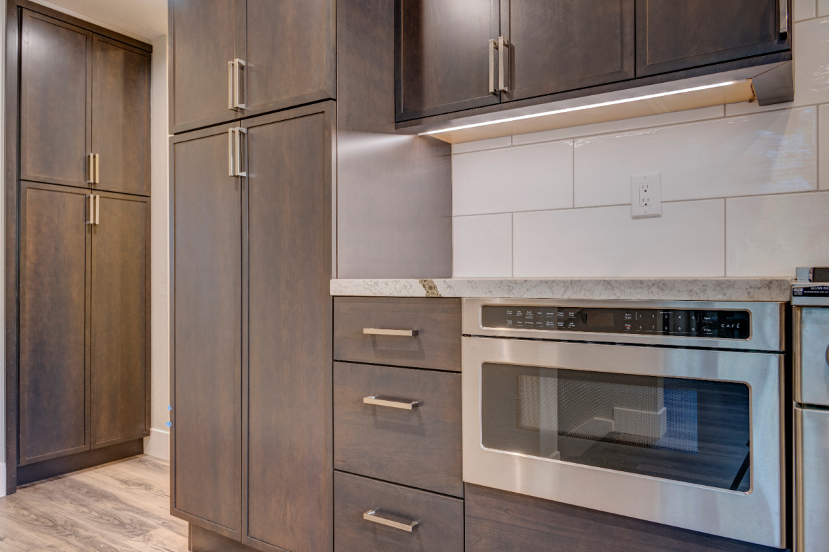 Stained kitchen cabinets