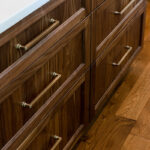 Stained double kitchen islands