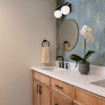 Bathroom with stained vanity