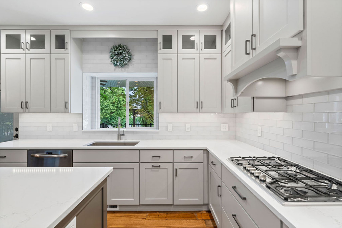 Two toned painted kitchen