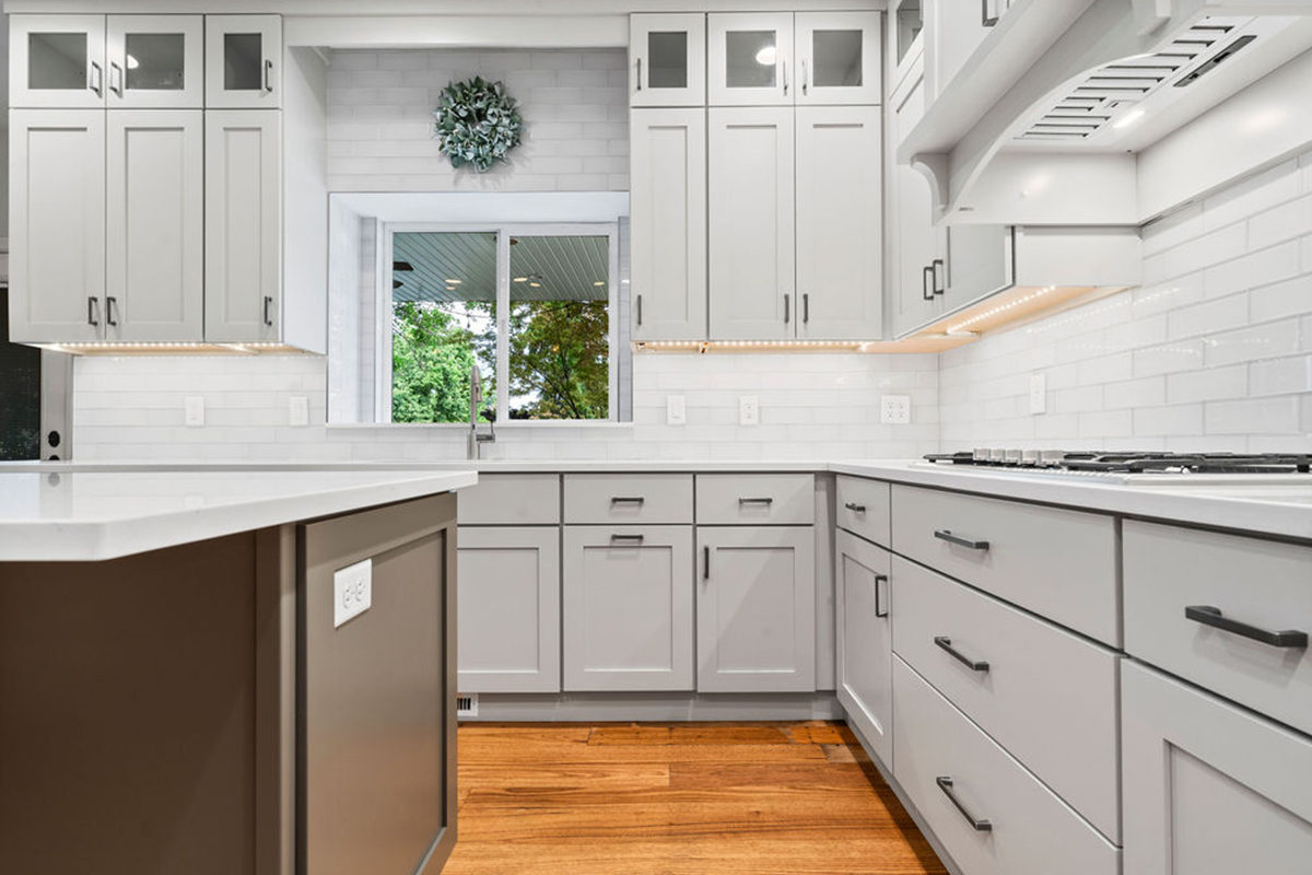 Two toned painted kitchen