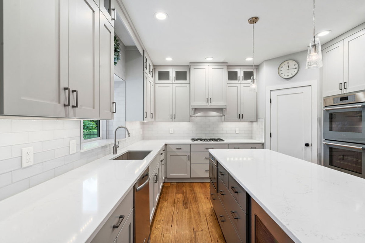 Two toned painted kitchen