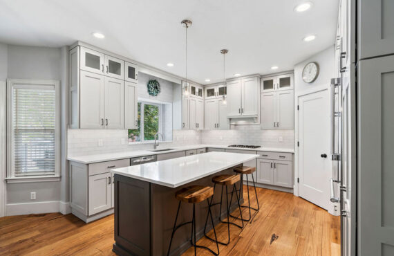 Two toned painted kitchen