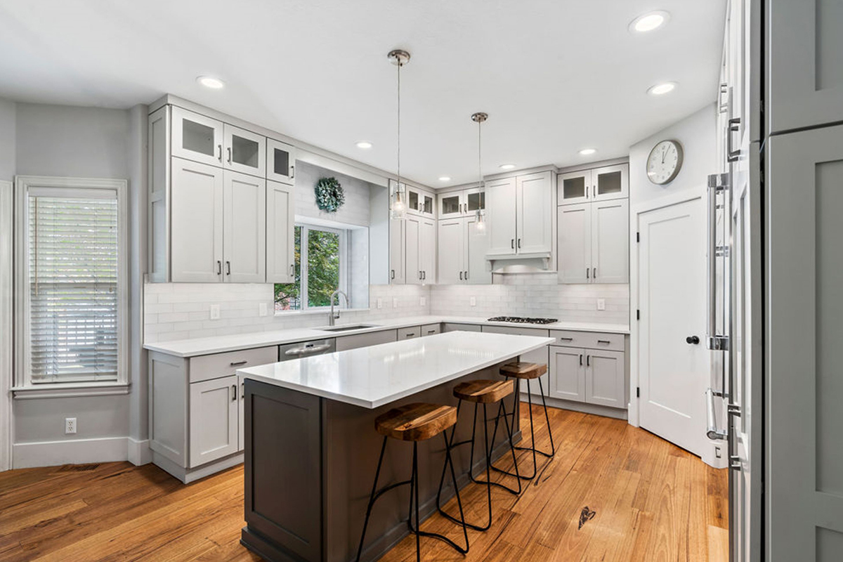 Two toned painted kitchen